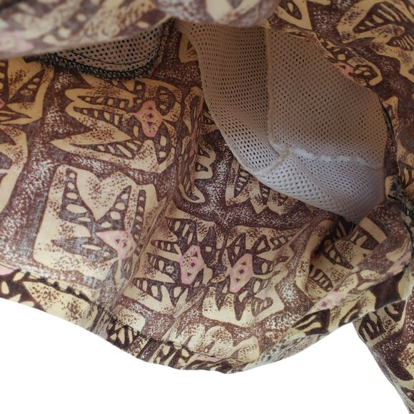 Vintage 1990s Mervyns Cheetah Brand Swim Shorts Mesh Lined Brown Print Retro - Picture 11 of 11